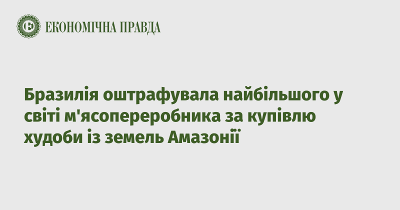 Бразильські влади наклали штраф на провідного світового виробника м'яса за закупівлю худоби з територій Амазонії.